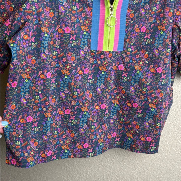 SSYS Emerson Contrast Stripe Short Sleeve Quarter Zip Top Size small - Picture 8 of 13